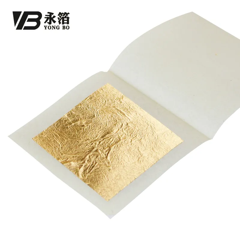 4.33x4.33 cm 24K 99.9% Cinese Genuino Oro Reale Fogli di Cosmetici di Bellezza di Cottura Della Torta Commestibile Foglia D'oro Puro foglio di Carta