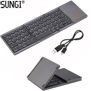 ポータブル折りたたみ式Bluetoothsキーボード充電式タッチパッド付きBT 3.0折りたたみ式キーボードUSB Cタブレット用Windows IOSカスタマイズ - Product Image 1