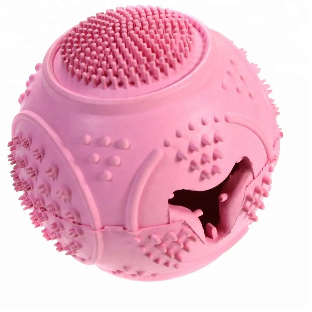 499 adedi özelleştirilebilir renkler Pet çiğnemek oyuncaklar kauçuk tedavi topu köpek köpek maması dağıtıcı çiğneme tedavi topu için dayanıklı