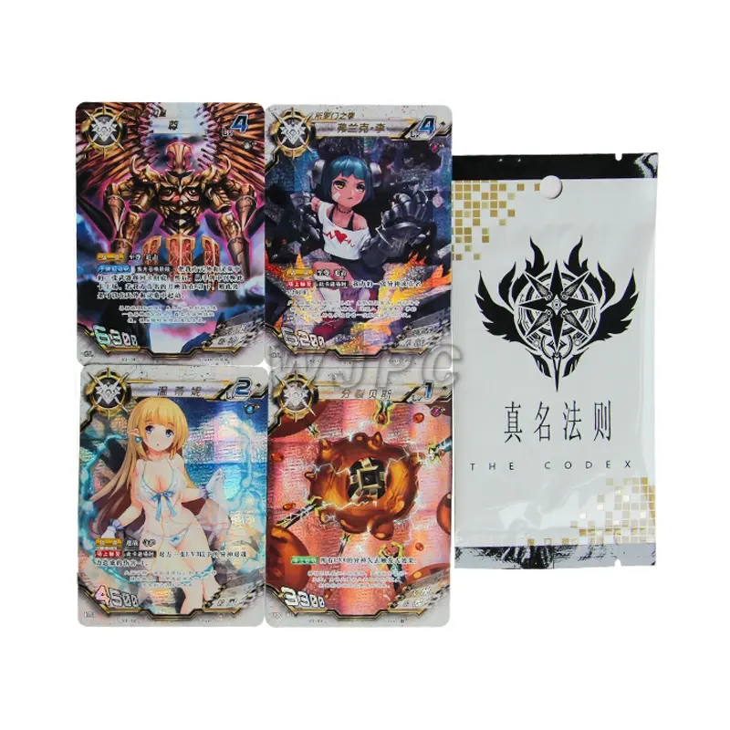 Impressão personalizada Design Cartões de Jogo 63x88mm Memória Plástica Personalizada Anime Holográfica Trading Cards