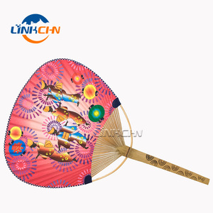 批发花式竹工艺纸圆形风扇
