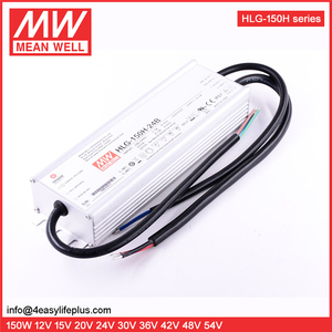 Meanwell 150 W 24 V kısılabilir LED sürücüsü Su Geçirmez IP67 HLG-150H-24B Sabit Voltaj + Sabit Akım - Product Image 5