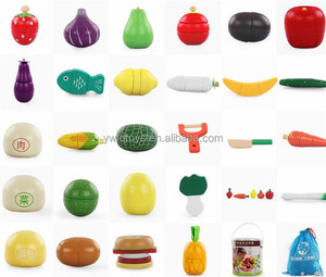 木製フルーツカッティングセット木製カッティング玩具、野菜カッティング玩具