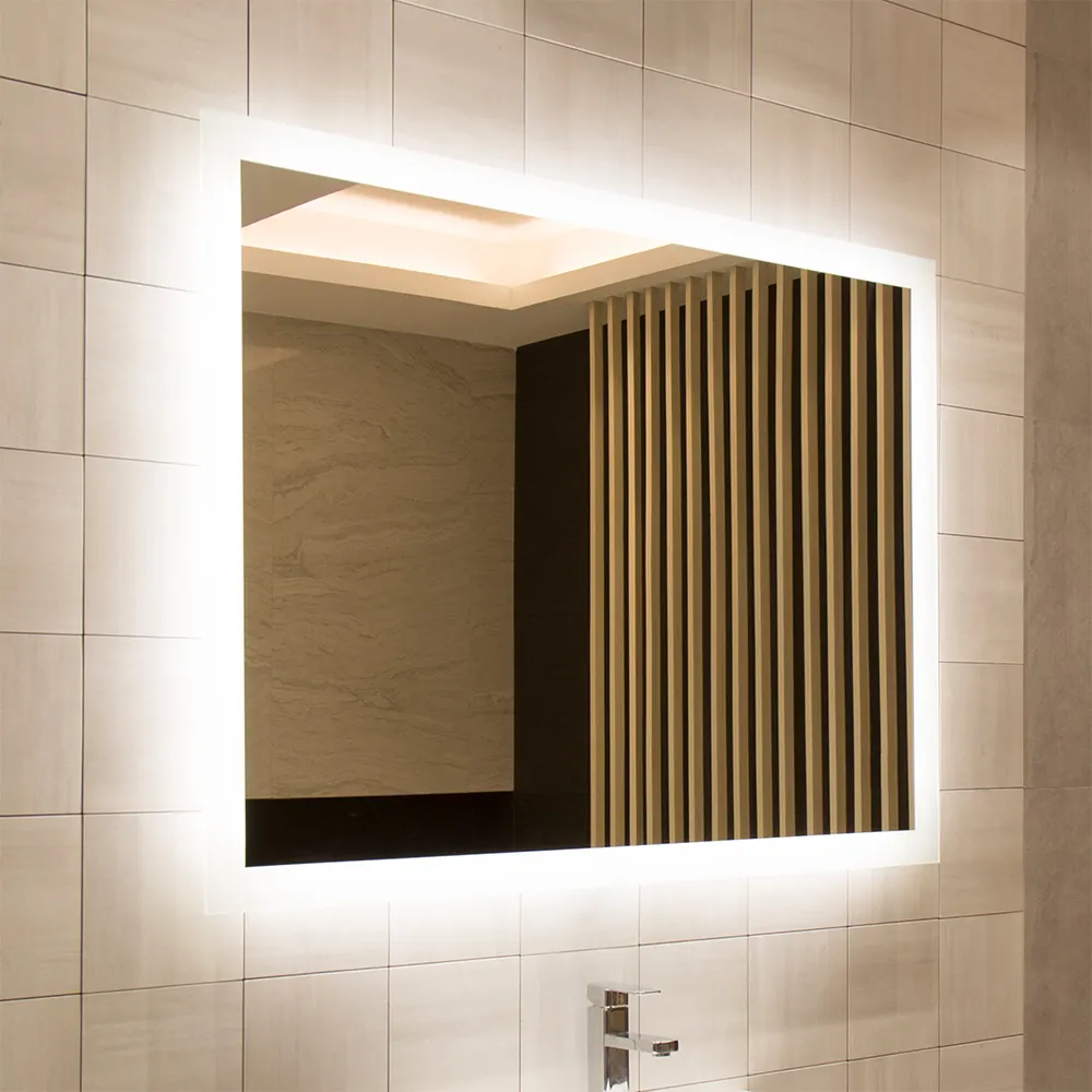 Espelho de ampliação de chuveiro, popular, design do banheiro, parede, sem névoa, com luz