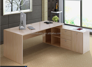 Mesa de ordenador de estudio de oficina, diseño simple moderno personalizado de fábrica, con estantería y armario de almacenamiento - Product Image 3