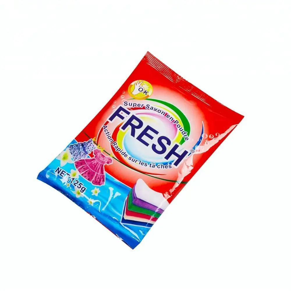 125g ropa de mano fresca detergente en polvo detergente para ropa polvo de lavandería de alta Espuma detergente barato a Togo