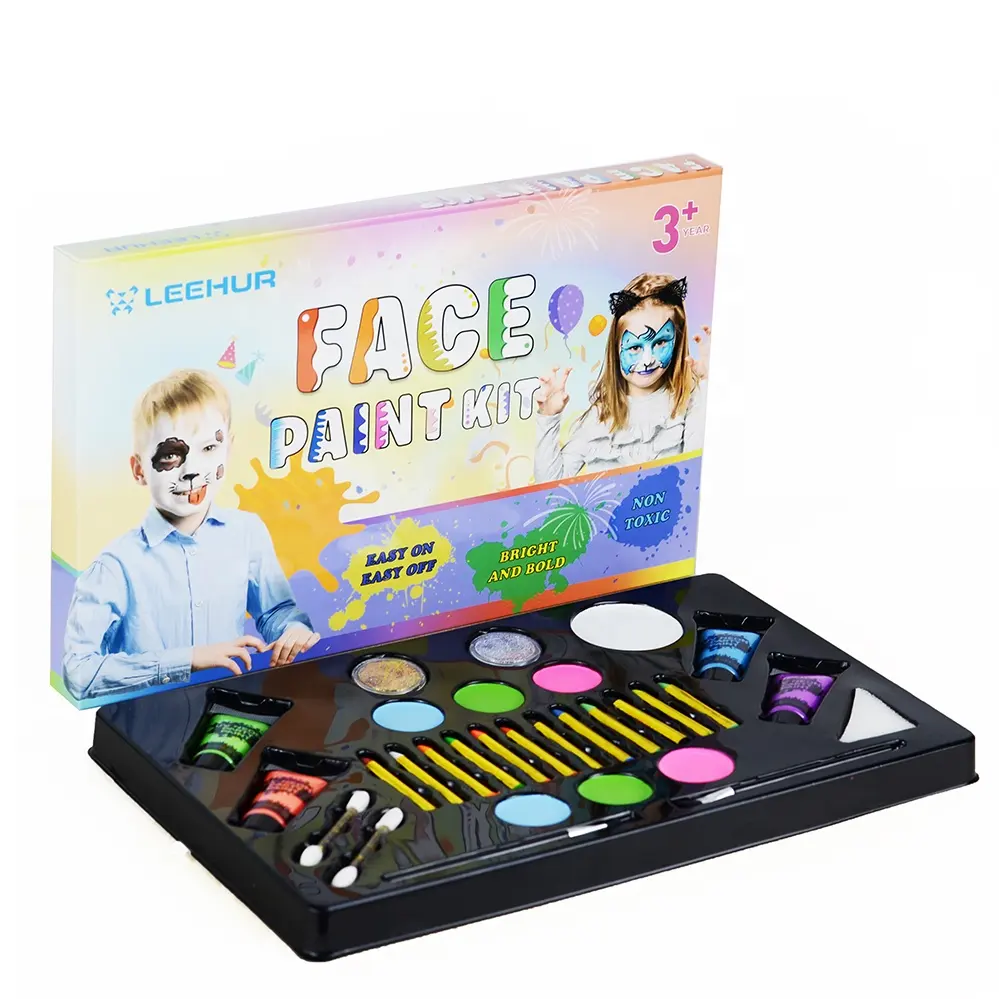 Pacote 36 Hipoalergênico Seguro & Não-Tóxico Lavável Kit de Pintura de Rosto para As Crianças