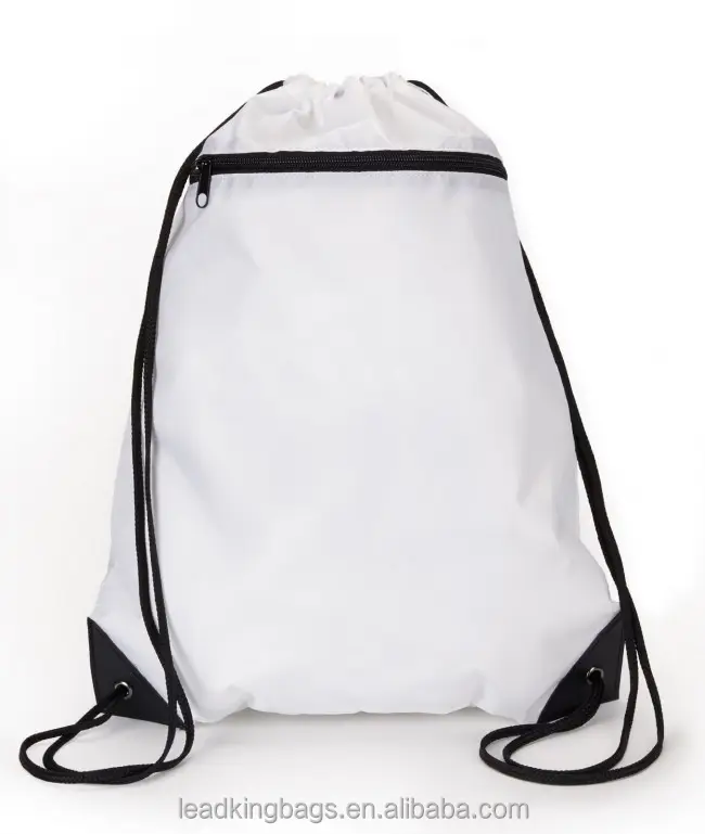 Unisex reißverschluss gym sack nylon kordelzug