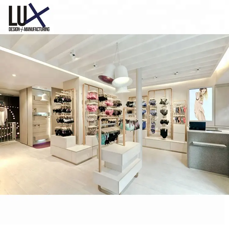 LUX-muebles de exhibición de tienda de lencería, diseño 3D personalizado, decoración de ropa interior para tienda de lujo y tienda exclusiva