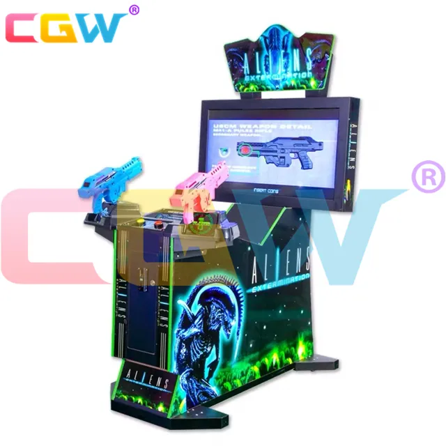 CGW Indoor Electronic Target Shooting Game For Adults Infrared Alien Laser Gun Shooting Game Machine