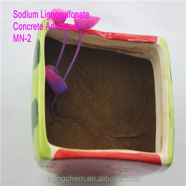 Béton retardateur lubrifiant lignosulfonate de sodium mn-2 lignosulfonate de sodium additif de ciment