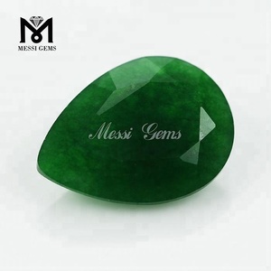 Gevşek Faceted Armut Kesim Doğal Yeşil Yeşim taş - Product Image 1