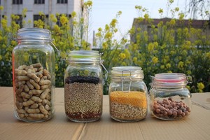 750/1250/1550/1950毫升食品，香料，蜂蜜玻璃储物罐