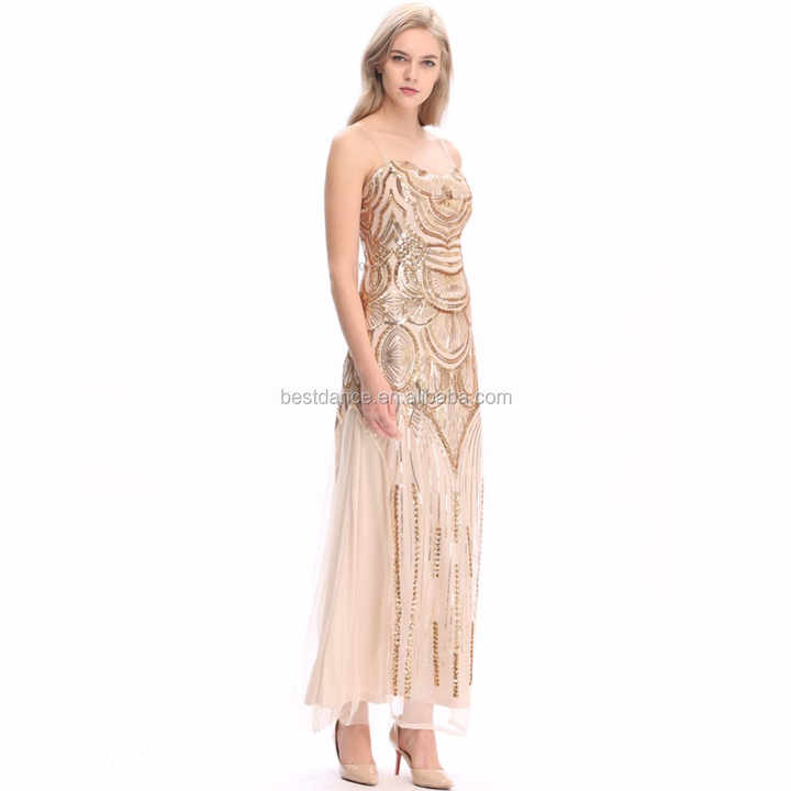 BestDance Embellished Flapper Dress 1920's Gatsby Sequin Beaded Dress Prom Long Dress