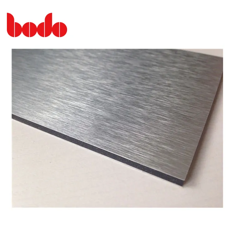 Fabrik preis Gebürstetes Silber Aluminium Dekorative Verbund wand platte 4x8 3mm Innenraum