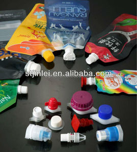 JinLei manufactory אריזה אישית לבן פלסטיק בורג כיסוי פאוץ זרבובית כובע עבור זרבובית פאוץ
