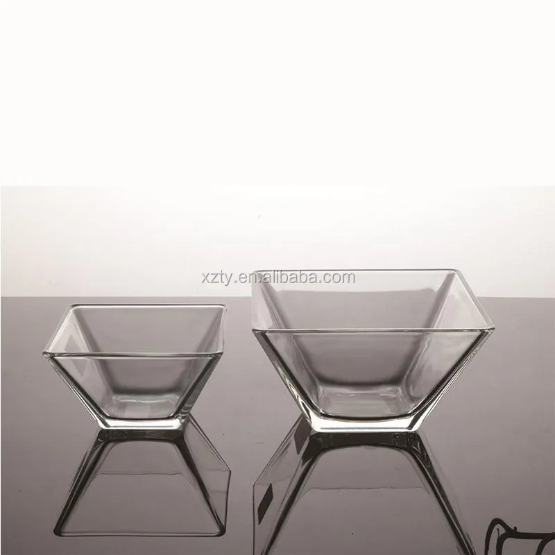 Unico 5 dimensioni di forma di V piazza ciotola di insalata di vetro