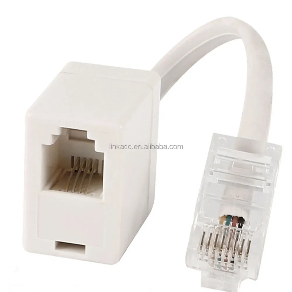 ACCET018 Ethernet RJ45 8P8C macho a RJ11 6P4C hembra F/M Cable convertidor adaptador