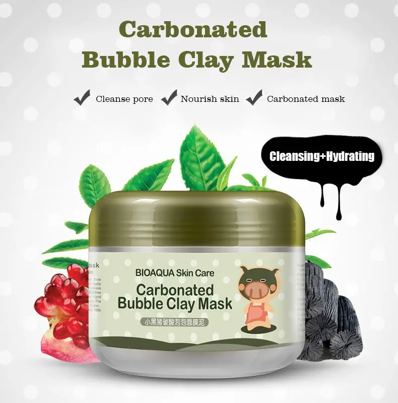 BIOAQUA Skin Care Nutrition Repair Gesichts creme Carbonated Bubble Clay Zerstreuen Sie die Black Head White ning Moist urizing Facial Masks