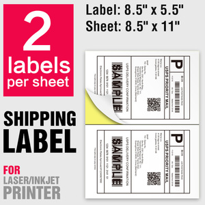 Half Sheet A4 Self <strong>Adhesive</strong> Shipping Labels Stickers 2 <strong>up</strong> <strong>Adhesive</strong> Paper Sheet4&quot;X2&quot; Thermal Labels Shipping Labels 2 Per Sheet - Product Image 4