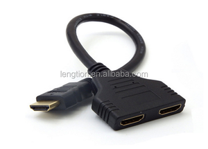 1x2 <span class=keywords><strong>HDMI</strong></span> split <span class=keywords><strong>1</strong></span> entrada <span class=keywords><strong>2</strong></span> salida amplificador de vídeo cable partido