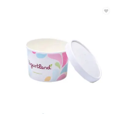 Froyo Yoghurt Custom Design Milieuvriendelijke Pla Gecoat Biologisch Afbreekbaar Wegwerp Ijs Paper Cup Met Deksels