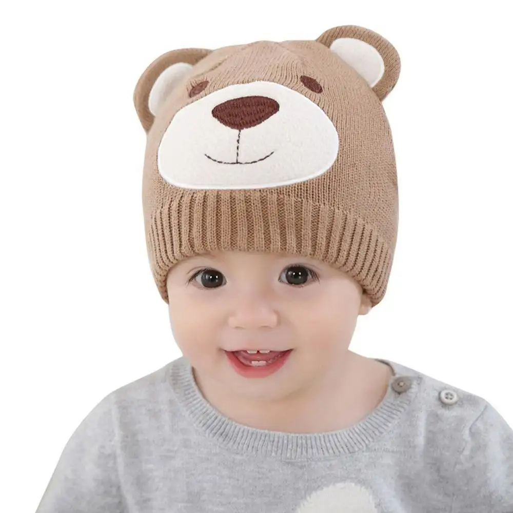 Gorro de invierno de algodón con animales para niños