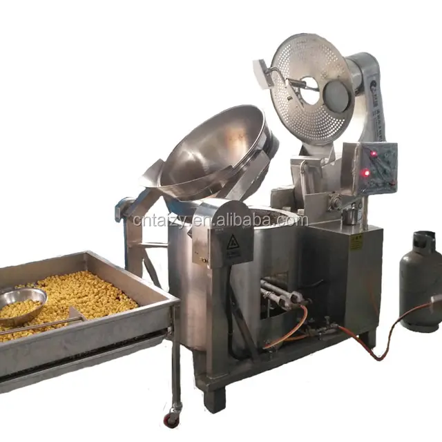 Comercial máquina de pipoca caramelo industrial continua fazendo pop milho