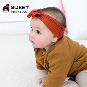 NS Factory Wholesale Soft Elastic <strong>Hair</strong> Band Girls Kids Baby Nylon <strong>Hair</strong> <strong>Bow</strong> Headbands - Product Image 5