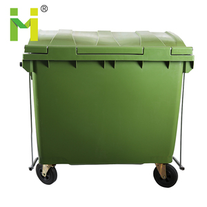 大型プラスチック製モバイルリサイクルペダルトロリー屋外ゴミ箱