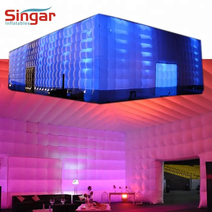 LED Chiếu Sáng Di Động Đêm Club Tent Inflatable Cube Tent Đảng Tent Đối Với Sự Kiện