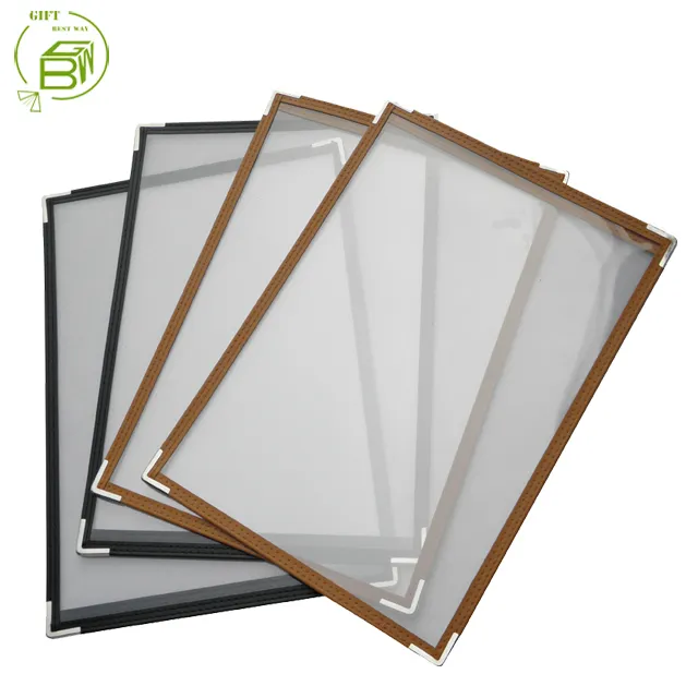 Offre Spéciale en vinyle transparent A4 PLASTIQUE couvertures de menu, en plastique transparent dossiers avec petite quantité minimale de commande