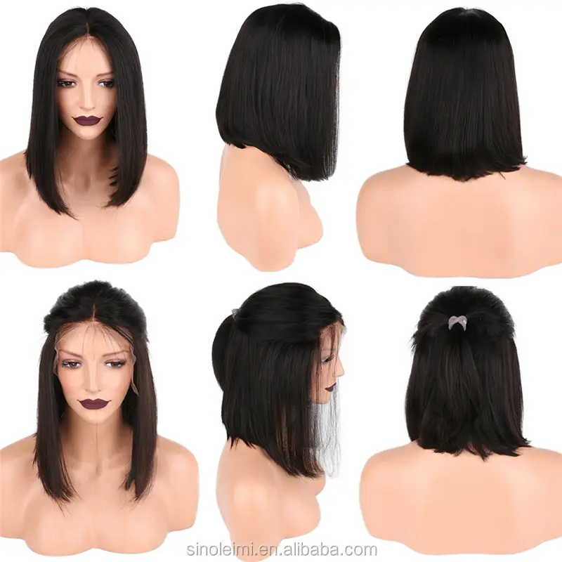 Коротких причесок Боб бразильский человеческих волос парики для чернокожих женщин ночных доставки парики шнурка