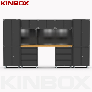 Kinbox 13件工作台工具箱/推车/手推车车库工具柜悬挂工具箱带工具架车间车库储物 - Product Image 5