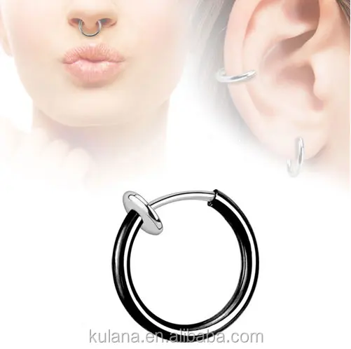 15 mm genişlik bahar burun piercing sahte septum göbek piercing piercing göbek