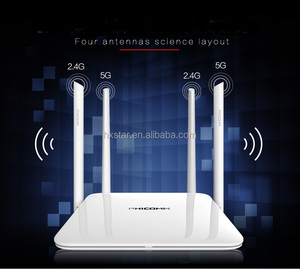 Wireless <strong>Wi</strong>-<strong>Fi</strong> Router Ac 1200Mbps High Speed Dual Band <strong>5GHZ</strong> / 2.4GHZ Long Range Smart Wifi Box with 4 External Antennas 802.11AC - Product Image 1