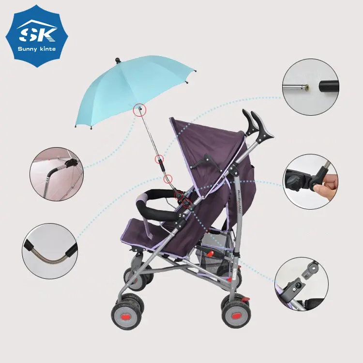 Guarda-chuva de carrinho de bebê protegido, popular, 16 polegadas, tamanho pequeno, uv