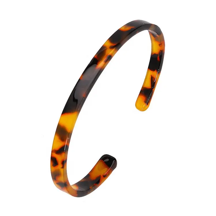 7 mm or 10mm Wide Leopard Resin Bangle Multi Color Lucite Bangle Tortoise Cuff Bangle Bracelet