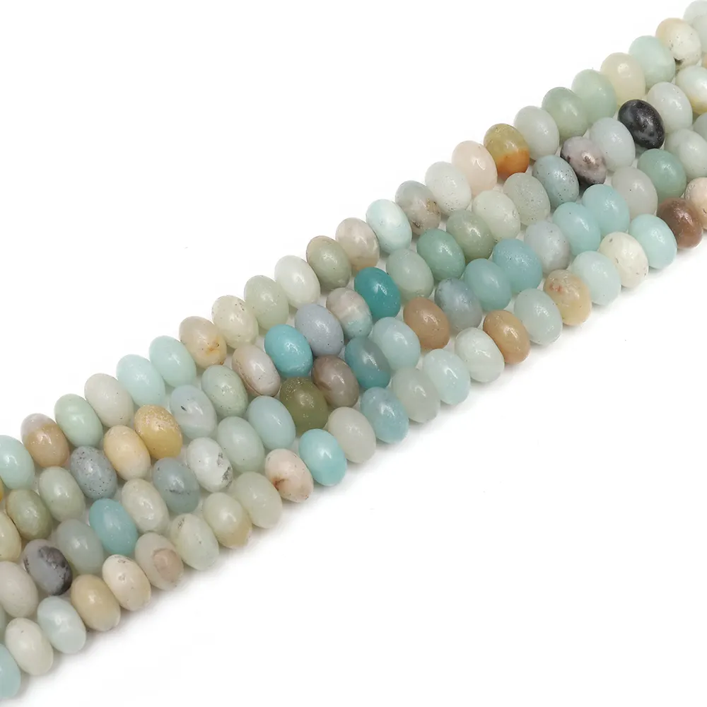 Iiwu — pierres précieuses Amazonite Abacus, perles en vrac, pierre naturelle, taille 5x8mm, matériaux bruts pour la fabrication de bijoux