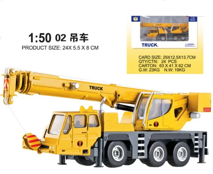 ITTL 1:50 Slide crane modelli di camion pressofuso die cast claw crane machine toys truck truck toy