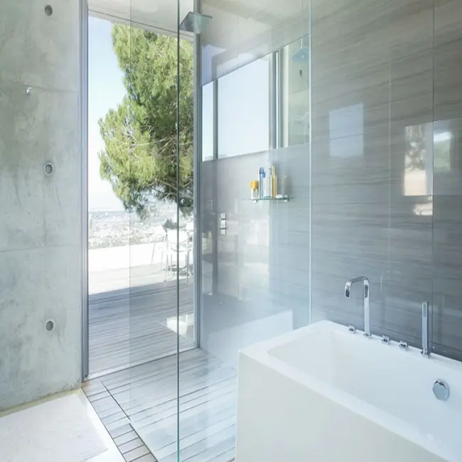 CE EN12150 temperli katlanır cam 10mm net temperli cam duş duvar panelleri