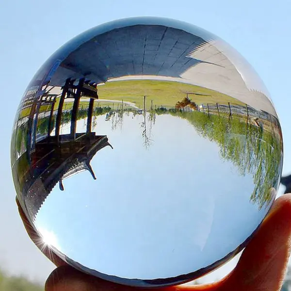 Bola de cristal sólido decorativa de ópalo transparente de 100mm y 200mm