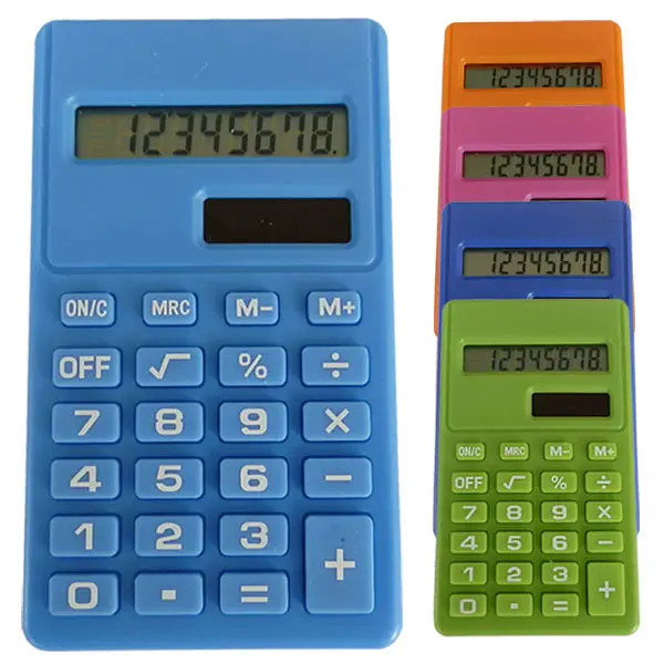 Лидер продаж, рекламный подарок, 8-значный маленький электронный ручной калькулятор, красочный мини-карманный Самый дешевый калькулятор