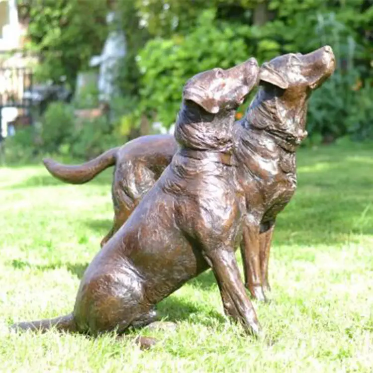 Yaşam boyutu dekoratif bahçe döküm pirinç Labrador heykel bronz köpek heykeli