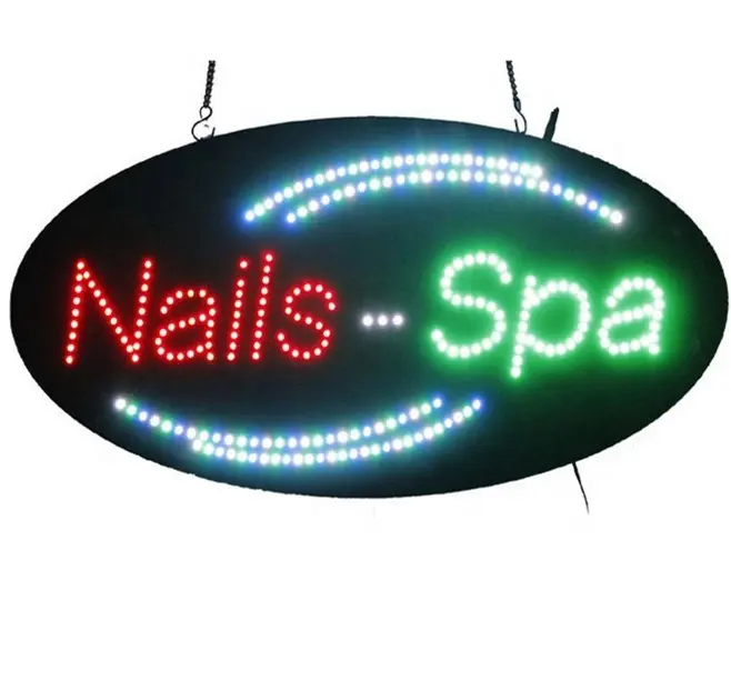 NAILTALK Rechteckige benutzer definierte Massage Spa Acryl Neon Man Cave große Bretter Leucht reklame geführt