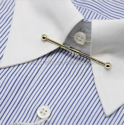 Pin de Collar, barras de Collar de oro para hombres Metal Noble barras de corbata vestido camisa Collar pines