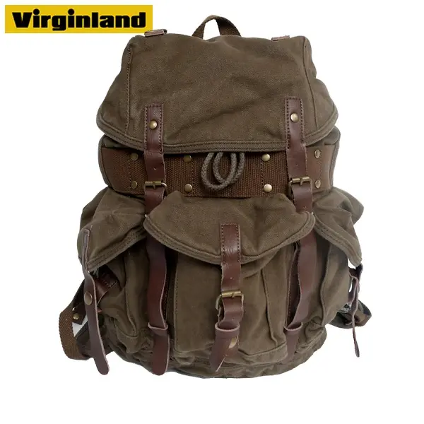 TF2296, venta al por mayor, gran oferta, bolsas de mochila de lona con cordón de ocio verde