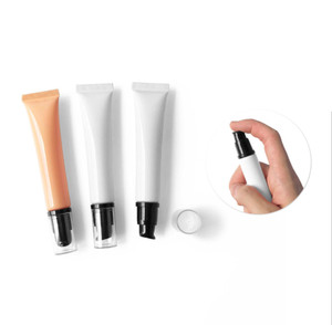 10ml 15ml 20ml לבן ברור קוסמטי PE רך ומחניק משאבת בקבוקי קרם צינורות עבור עין קרם יד קרם מיכל
