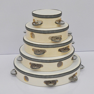 Custom Educational Percussion Instruments 4/6/8/10 Inch Hand-made Wooden Tambourine for Children - Product Image 6
