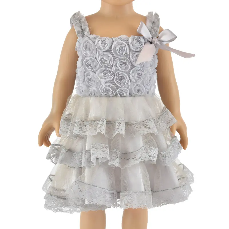 Everyest-vestido de princesa para fiesta, ropa de muñeca con flores, 18 niñas, muñecos de juguete americanos